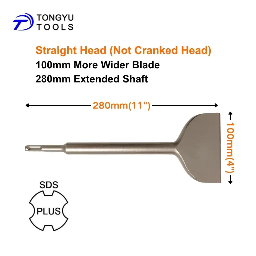SDS Plus Fliesenentfernungsmeißel 100x280mm Gerader Kopf Breiter Meißel für die Entfernung von Dünnschichtmörtelklebstoff – Detail 2