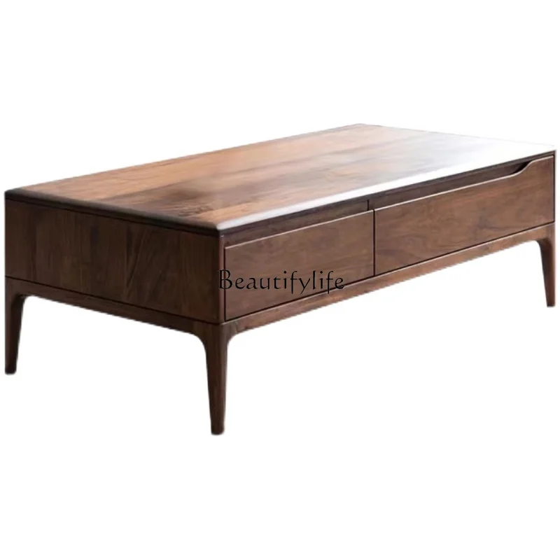 

Nordic black walnut solid wood coffee table simple new Chinese cherry wood tea table