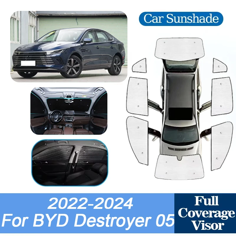 

For BYD Destroyer 05 Accessories 2022 2023 2024 Car Window Covers Aluminum Foil Sun Shades UV Protector Baffle Auto Accessorios