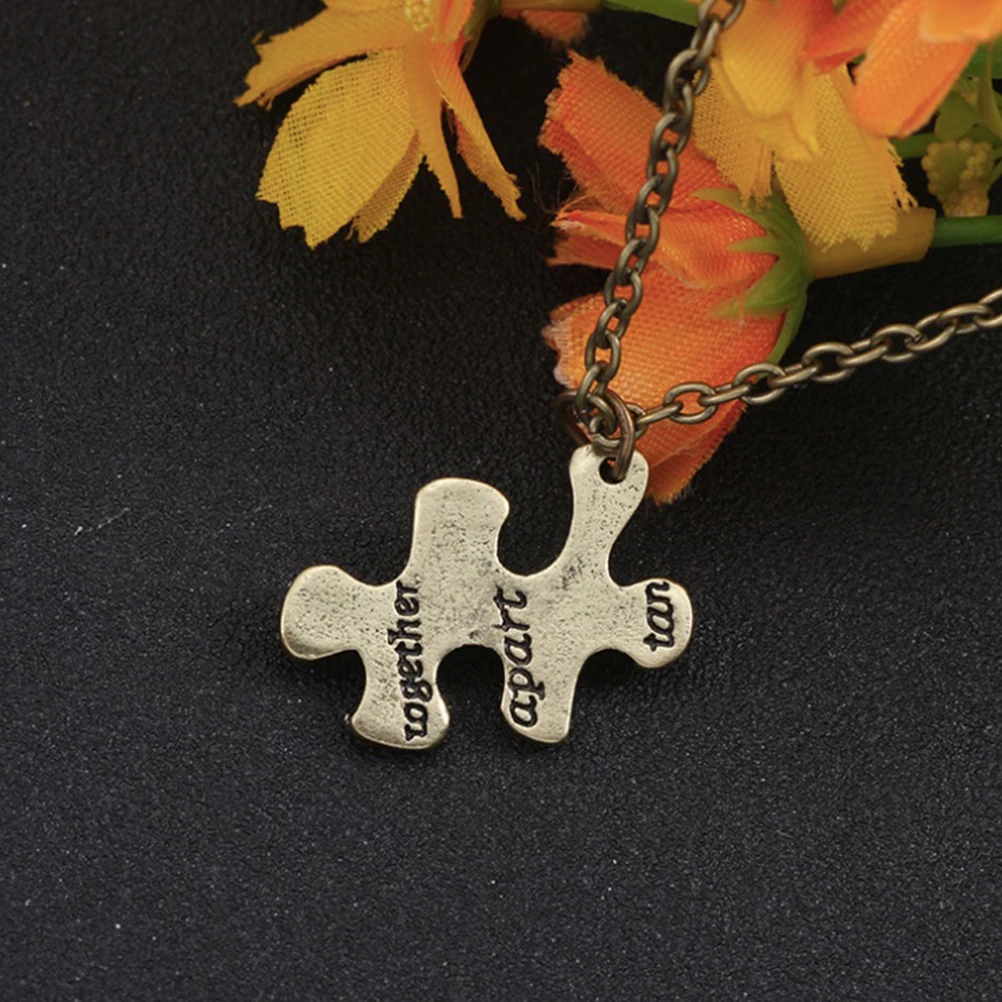 

6 Pcs Necklace Puzzle Pendant The Circle Fashion Jewelry Accessories Mother Friends Necklaces