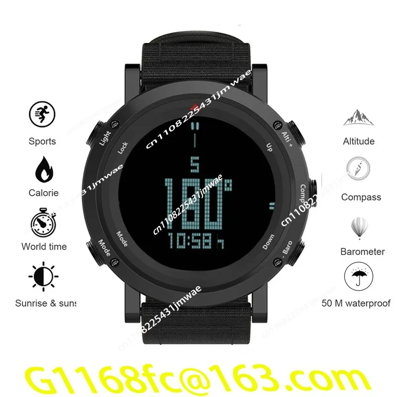 FR851 Digital Sports Watch Barometer Altimeter Compass Pedometer Waterproof Casual Luminous Stopwatch Weather Forecast