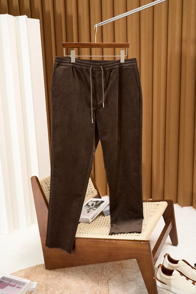 

Men's Casual Cotton Straight Leg Pants Luxury Pre-Worn Sle Autumn Winter New Arrival 00% Pure Cotton Straight Tube Long Tr...