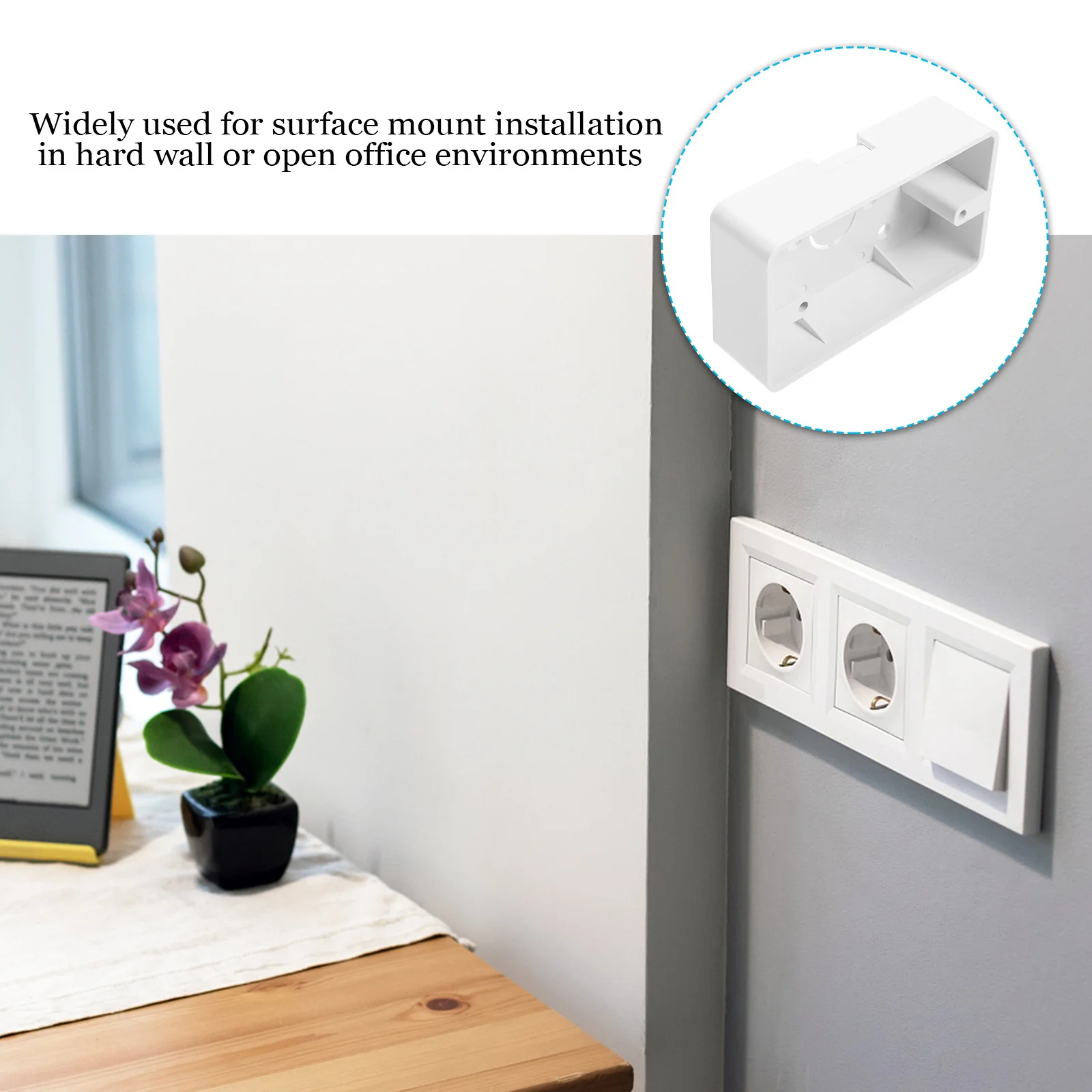 

5Pcs Wall Socket Box Reliable Wall Mount Installation for Electrical Outlet External Junction Box Power Distribution