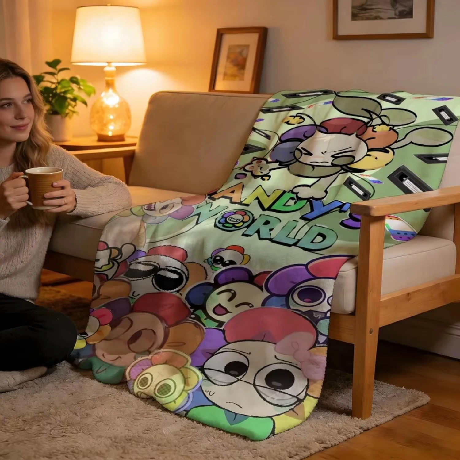 Throw High-Density Short Plush Blanket For Sofa Nap Air-Conditioned Room Soft Skin-Friendly D-DandyS Worlds