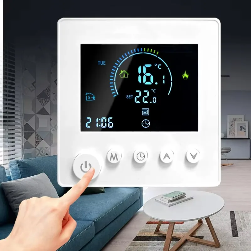 2026 Tuya Smart WiFi Thermostat Aluminum Room Temperature Controller Push Button Type for Water/Electric Floor 240v Switch