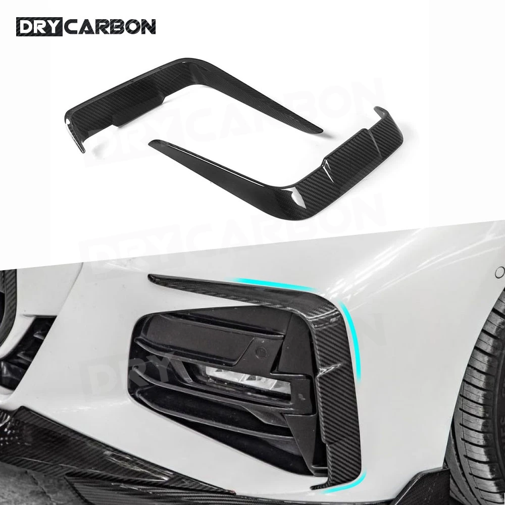 Dry Carbon Fiber for BMW 4 Series G22 G23 2021+ S Style FRP Front Bumper Air Vent Molding Trim Canards Fins Body Kits