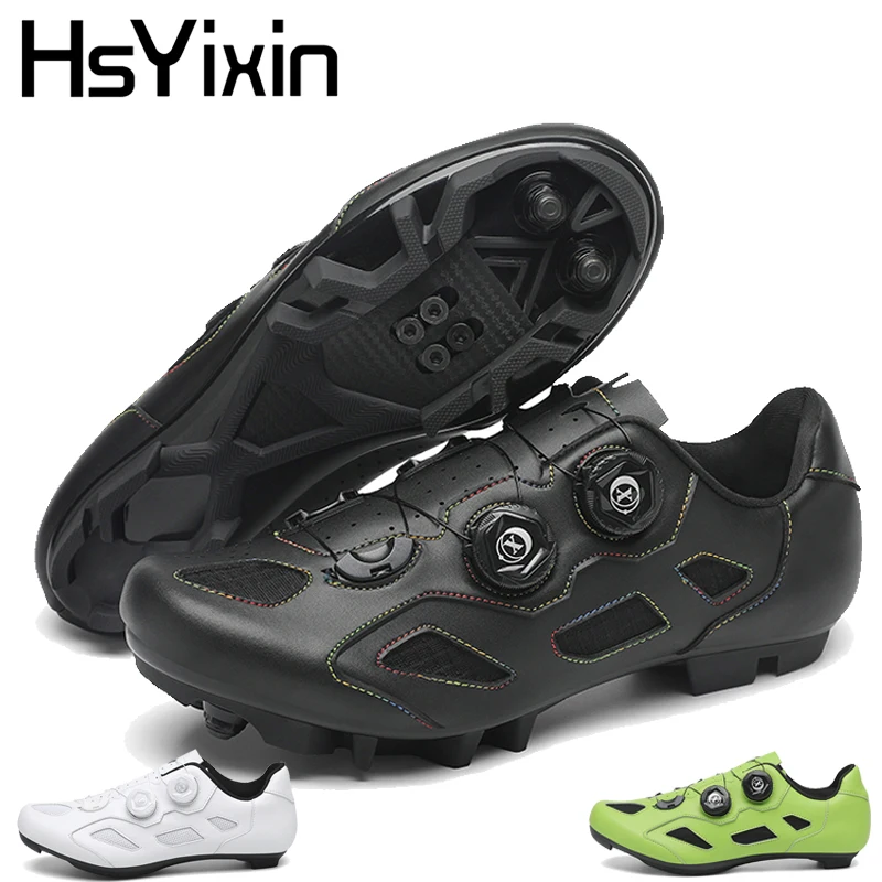 Mountain Bike Shoes Mens Cycling Shoes Quick Ratchet Buckle Compatible with SPD System Pedal for Indoor Outdoor Women MTB Shoes