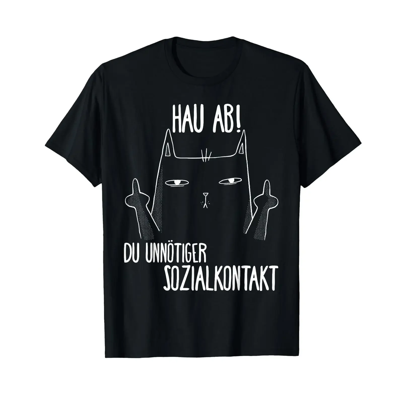Anime Slap Get Lost Unnecessary Social Contact T Shirt vintage Washed Slightly Versatile fashion Top For Everyday Wear Soft
