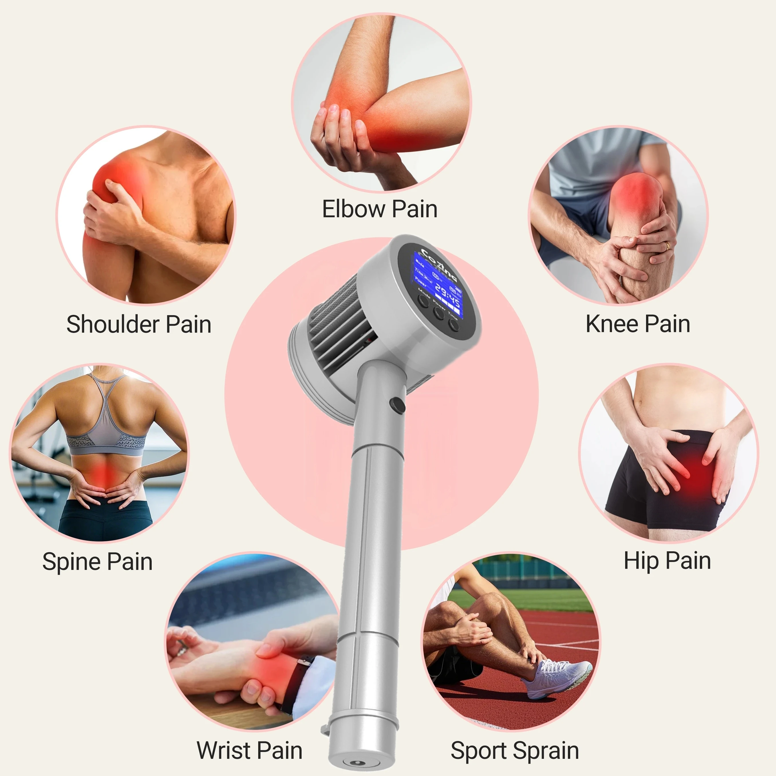 

HLKGO 5W Dual-Band Laser Device (808nm*6 Infrared + 650nm*19 Red Light) Portable Pain Relief & Anti-Swelling Device