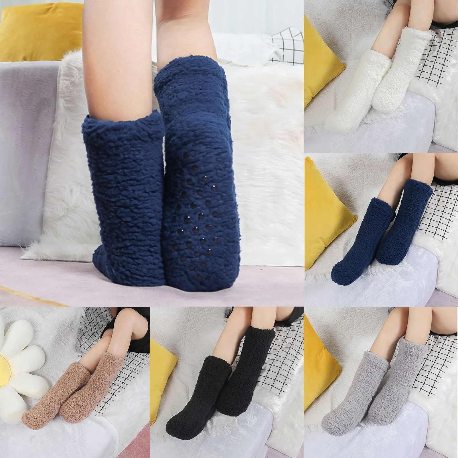 

Simple Versatile Fashionable Sock Sleep Socks Postpartum Socks Plush And Thickened Floor Socks Breathable Comfortable Socks