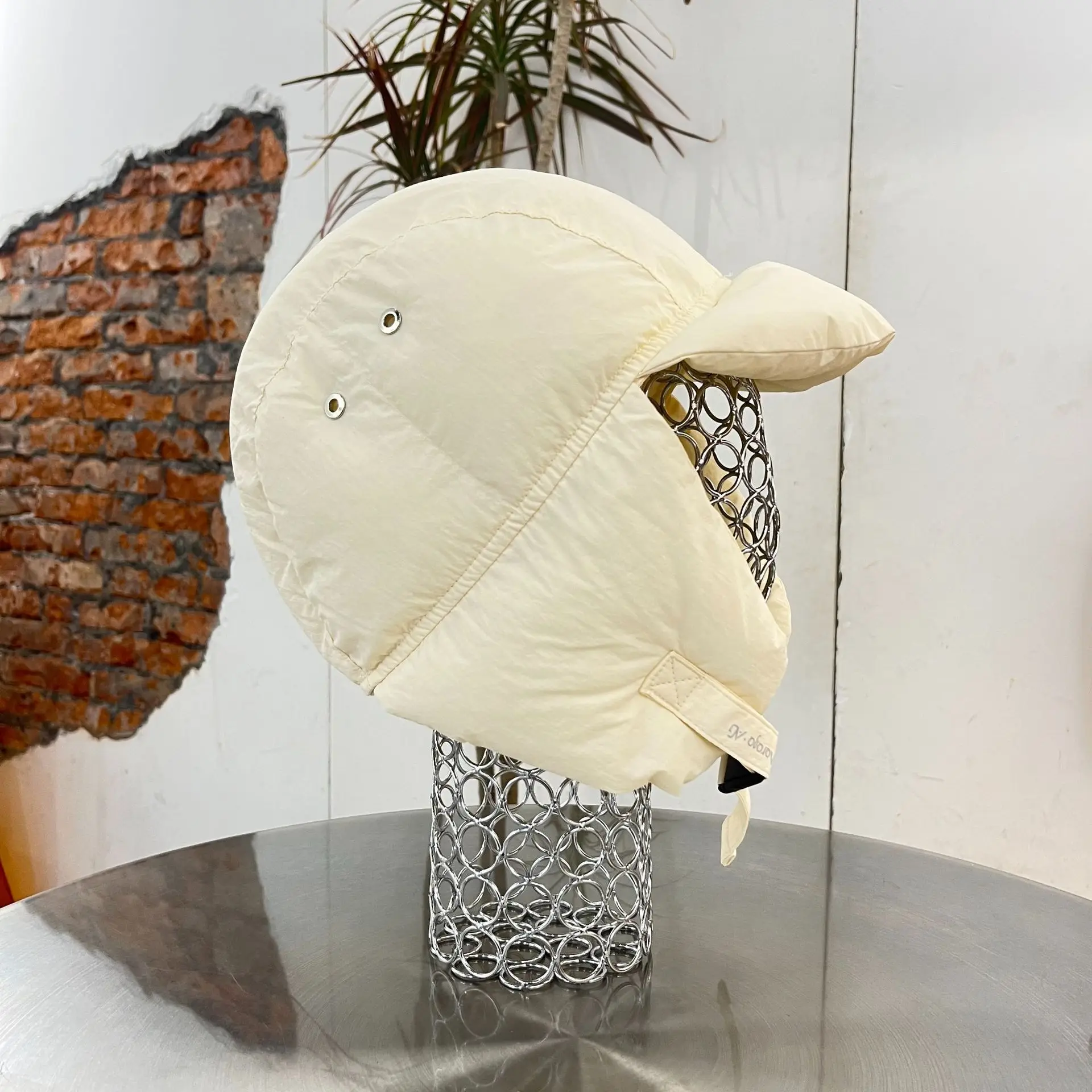 

Winter Down Hat With Ear Flaps Thickened Warm Aviation Style Korean Retro Design For Ski Cycling Outdoor Cold Weather