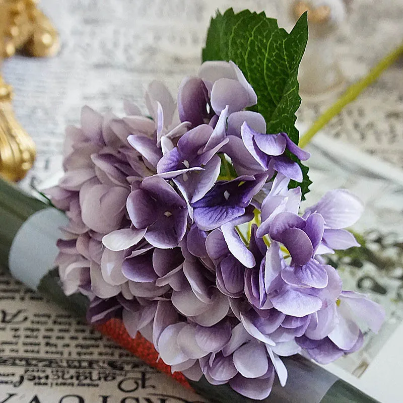 Künstliche Blumen Seiden-Hortensien Valentinstag Hochzeitsdekoration Brautstrauß Zubehör Ausverkauf Festival Vasen Heim DIY Geschenke – Detail 10