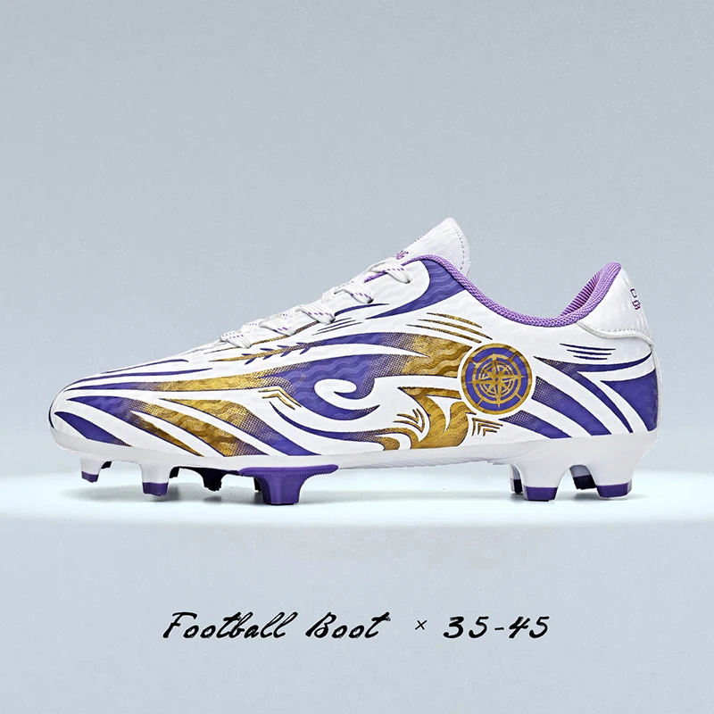 

Fashion Men Professional Soccer Training Shoes Anti Collision Toe Design Breathable Lace Up Spike Boots Wear Resistant Athletic