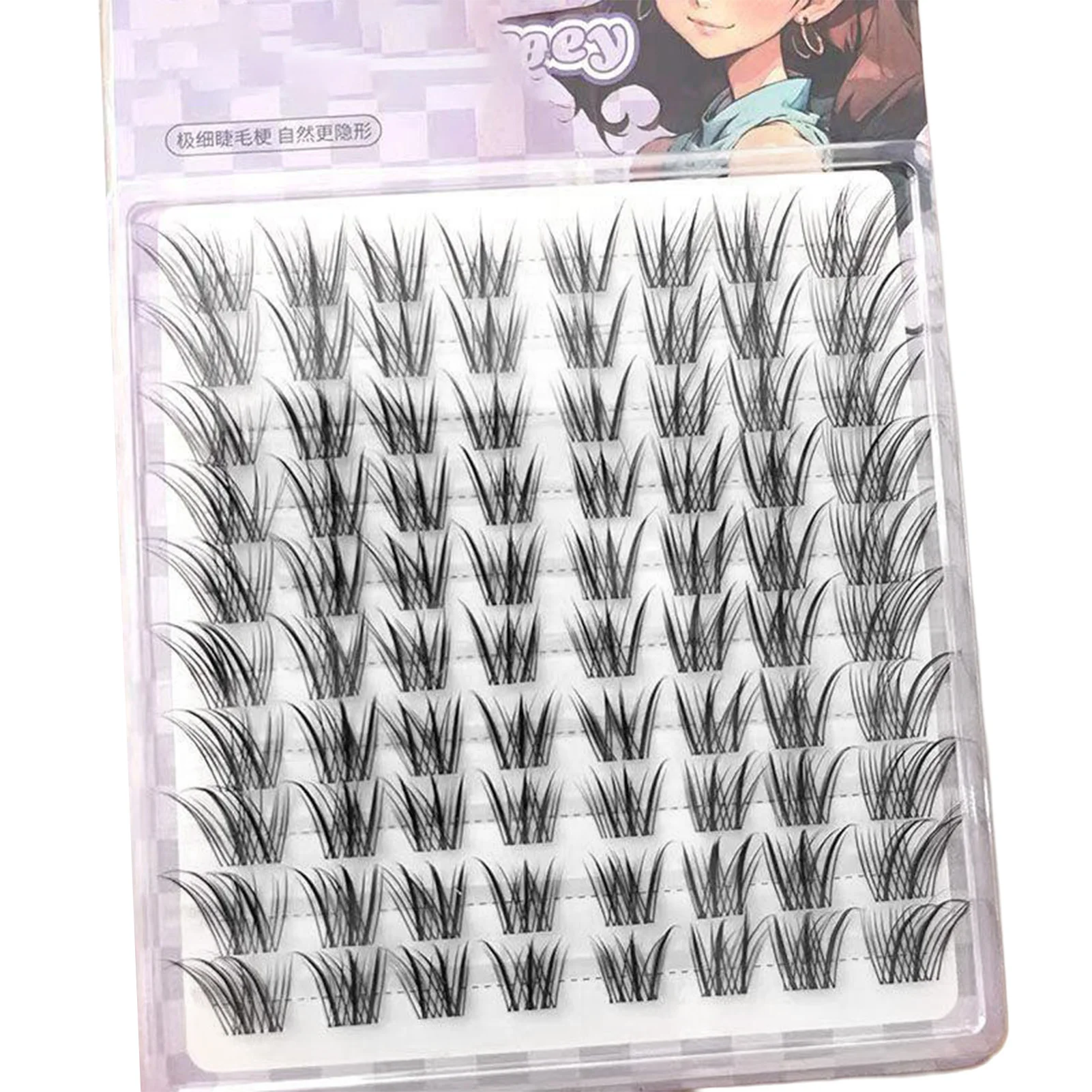 10/32 صفوف رقيق الرموش الصناعية الثعلب نمط طويل تحلق الرموش الصناعية الألياف الاصطناعية رموش كتاب للمكياج اليومي والحفلات