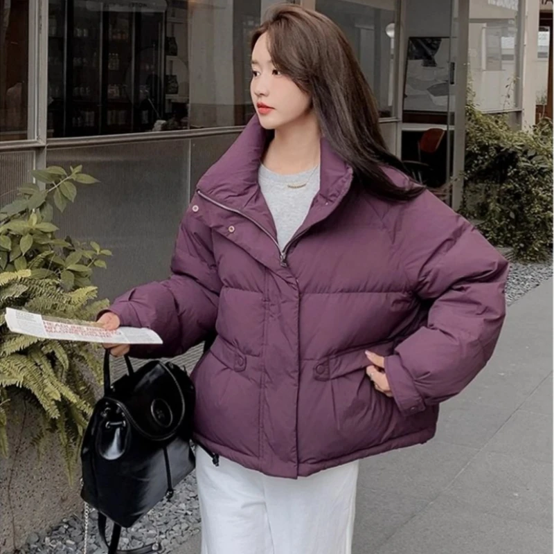 2024 New Korean Women\'s Padded Jacket Winter Cropped Down Cotton Coat Petite Size Oversize Jacket Cotton Puffer Coat For Parkas