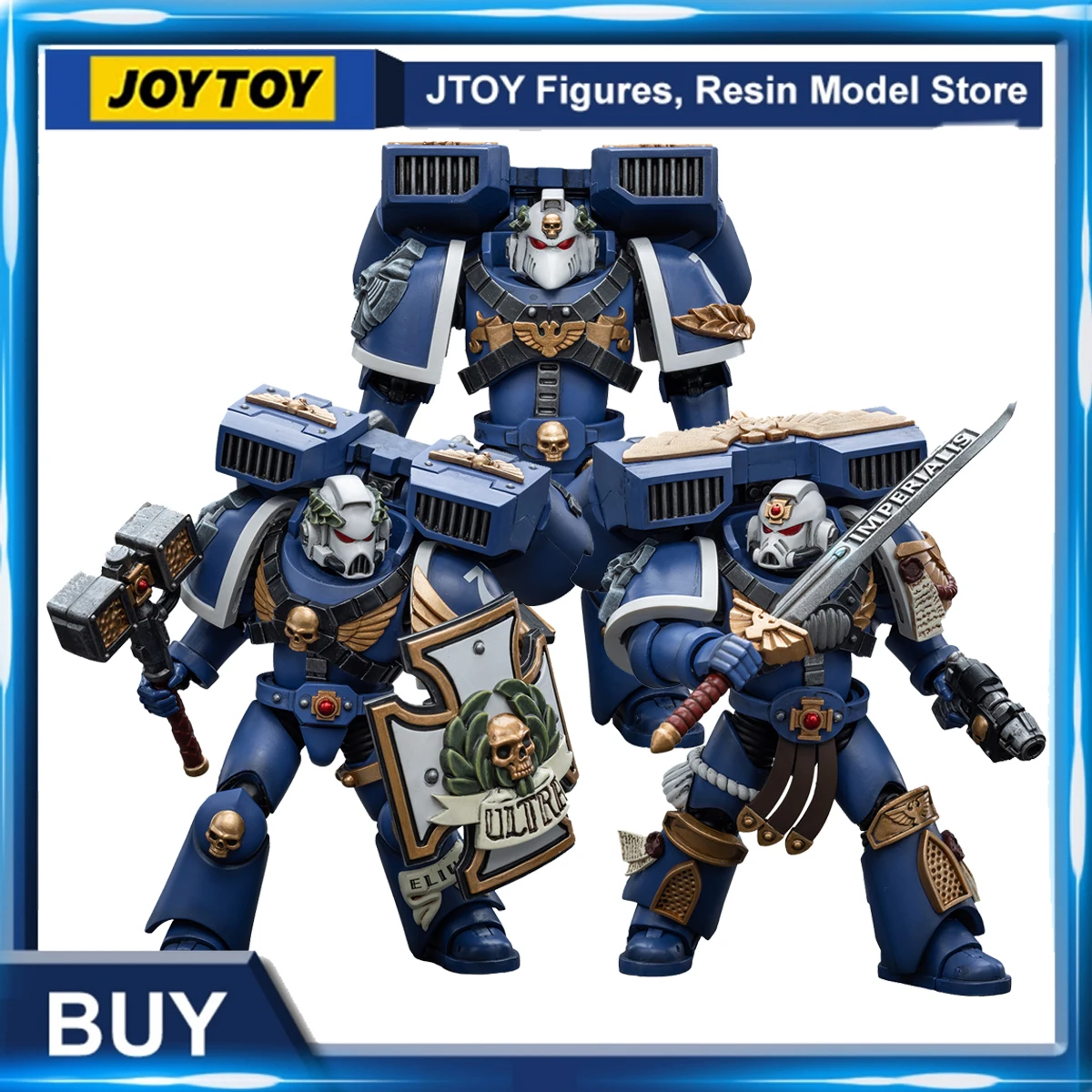 [IN-STOCK] JOYTOY Warhammer 40k 1/18 Action Figure NEW Ultramarines Vanguard Veteran Anime Free Shipping