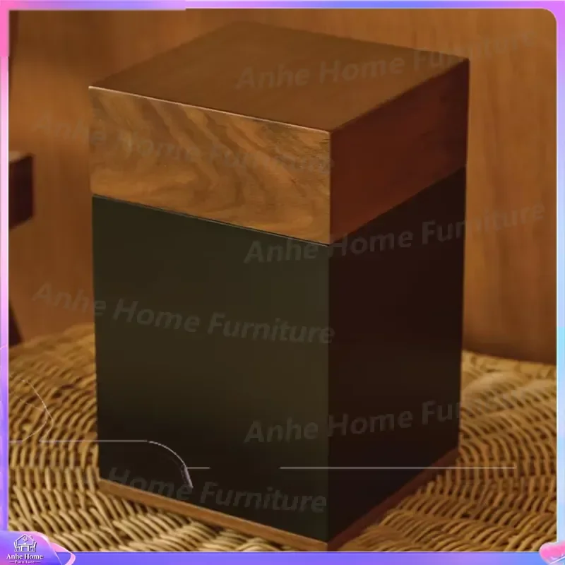 Black Walnut Wood Cremation Urn for Human Ashes Handmade Funeral Memorial Keepsake Box Pet Ash Container with Storage Bag