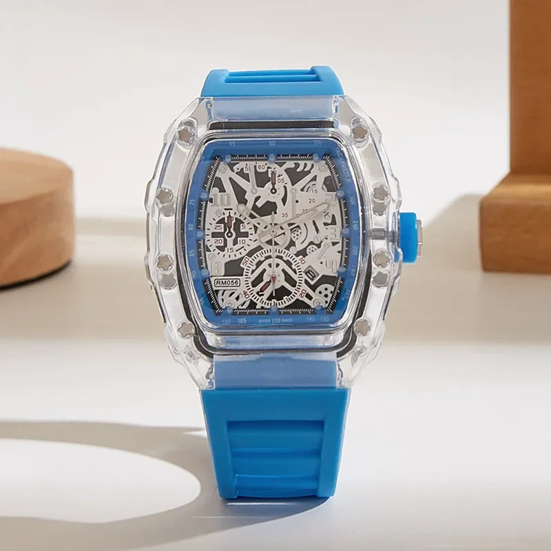 Fashion Men’s Quartz Wristwatch Mechanical Waterproof Automatic Luxury Male Watches Business Transparent Watch for Man