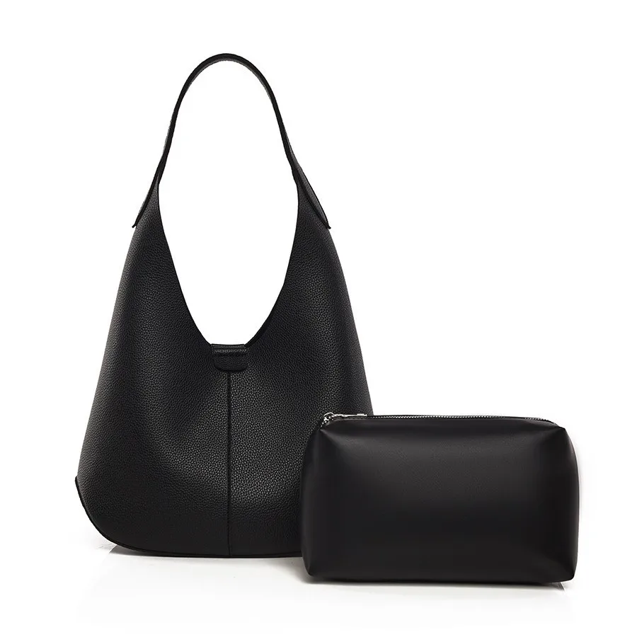 2026 Korean Style Large Capacity Hobo Shoulder Storage Bag Vintage Fashion Underarm Tote with Matching Pouch
