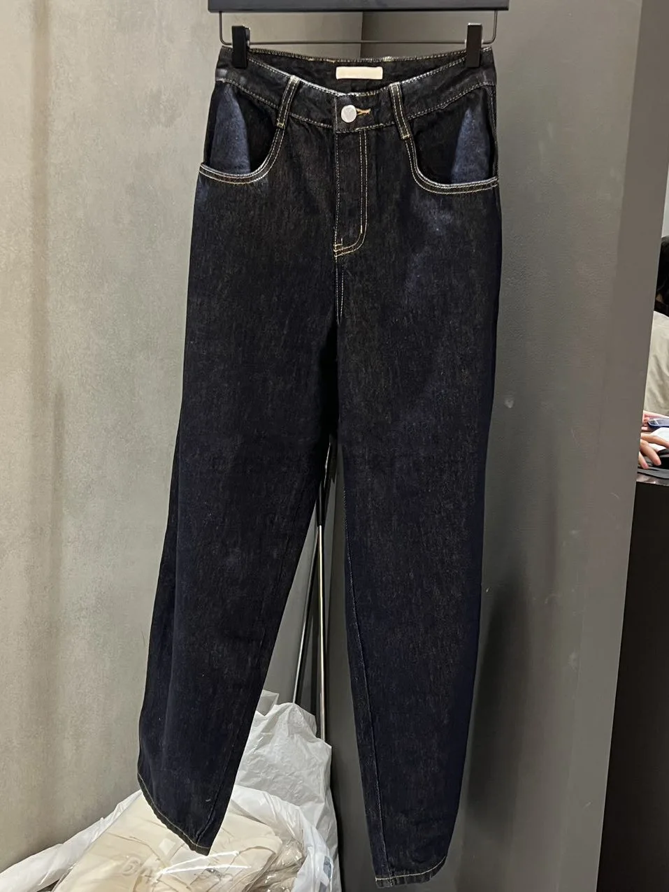 

Retro High Waist Casual Jeans East Gate Loose Vintage Style Cotton Folded Light Color Women's Premium Denim Pants