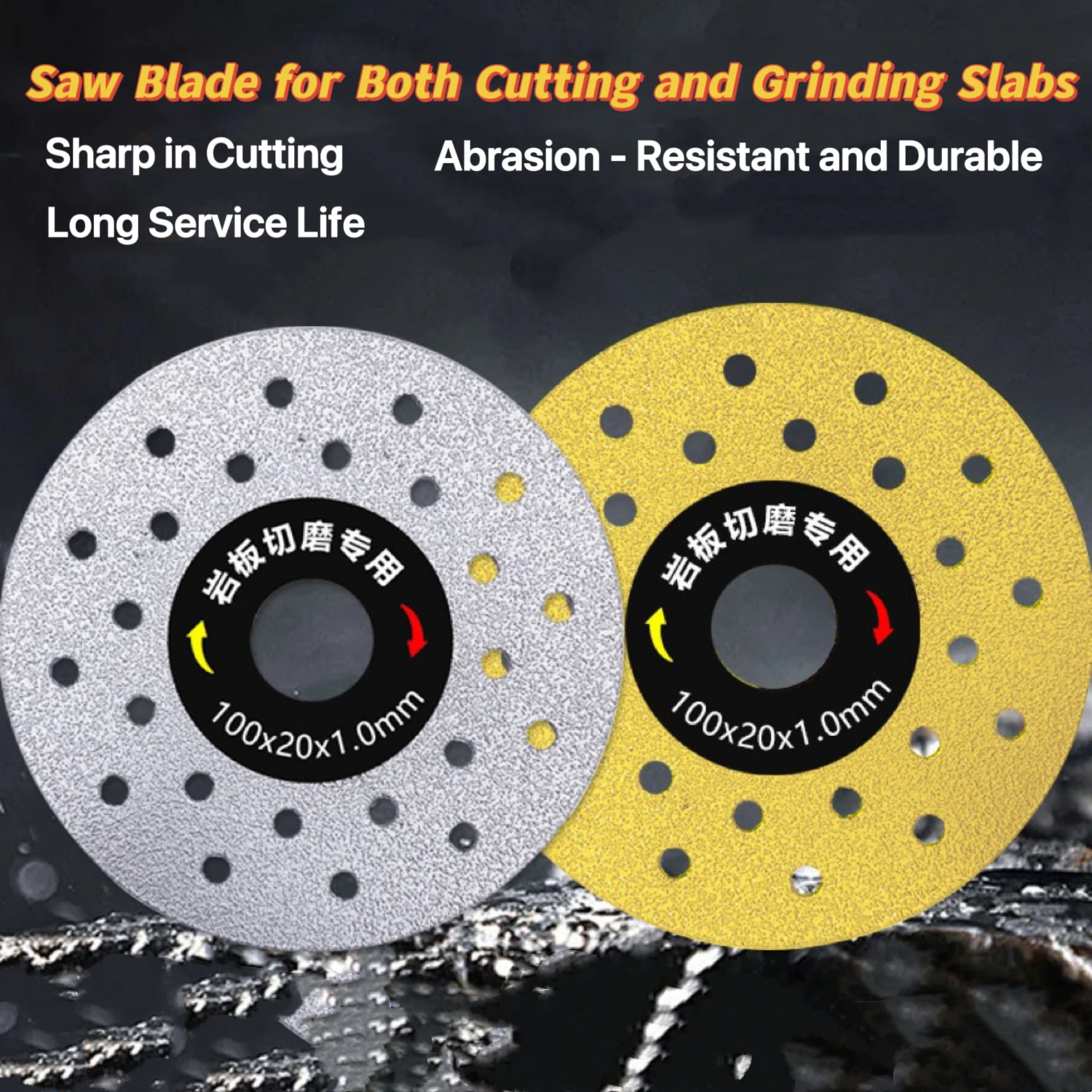 100mm Brazed Technology Slab Saw Blade, Cutting & Grinding 2 in 1, Long - lasting
