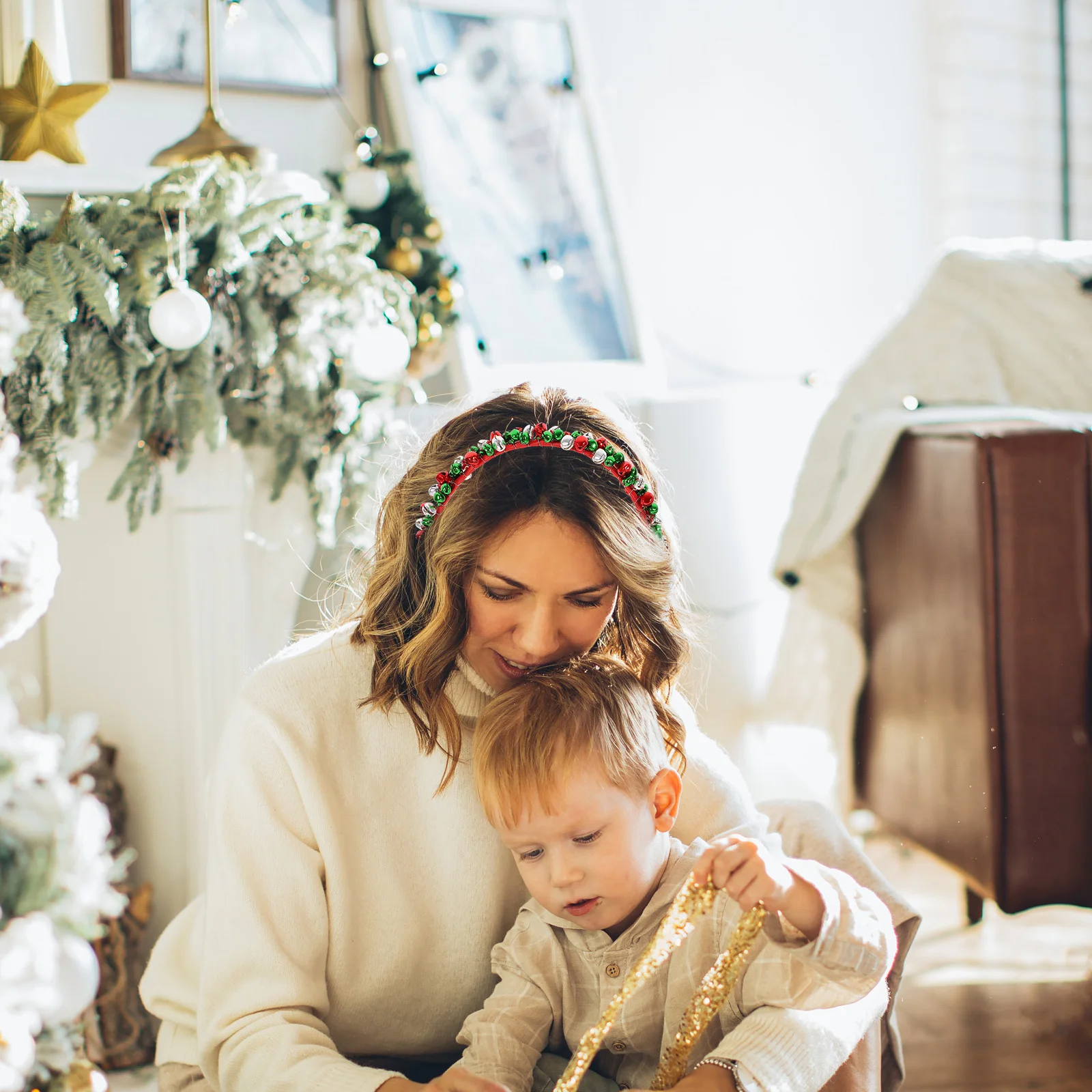 

3Pcs Christmas Headbands Women Bell Headbands Lightweight Holiday Hair Accessories Christmas Party Hair Decorations for Adults