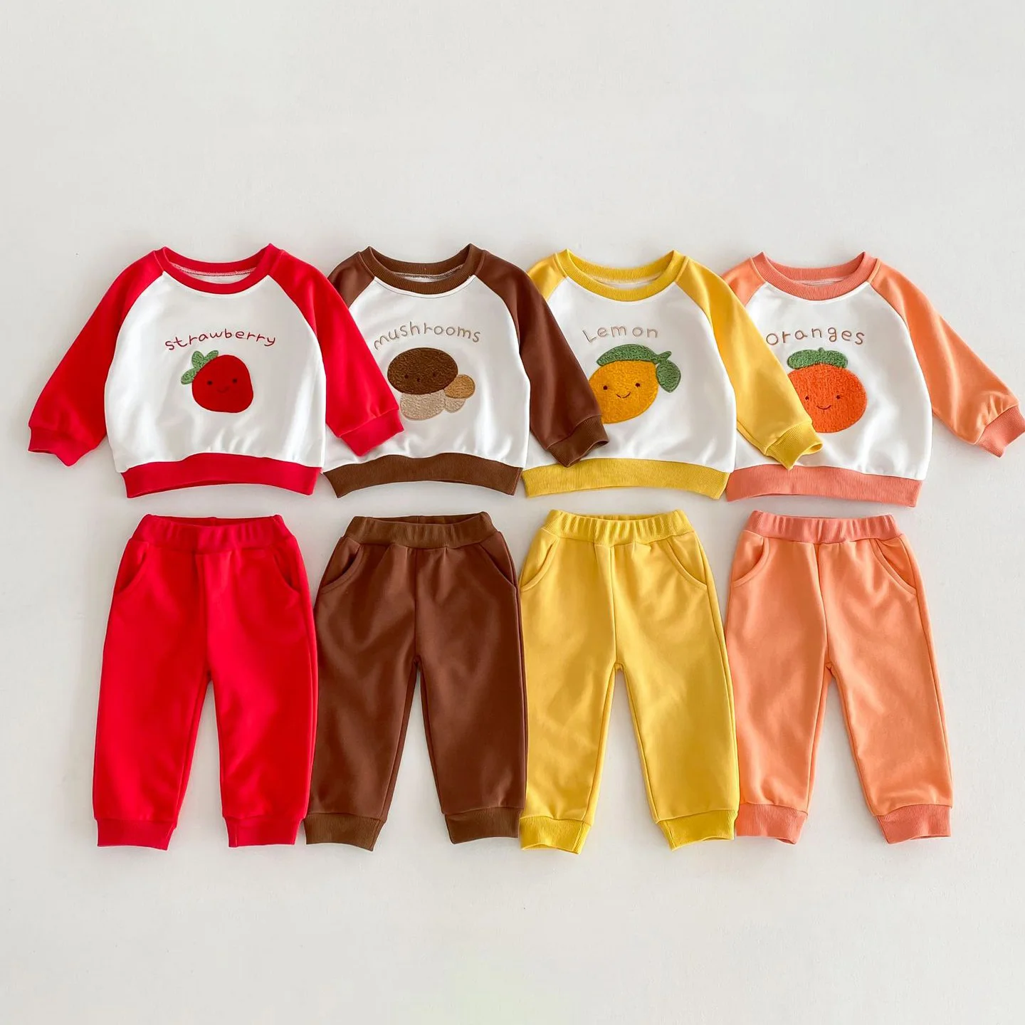 MILANCEL 2024 Spring New Baby Clothes Fruit Pattern  Girls Sweatshirts Toddler Boys Tracksuit