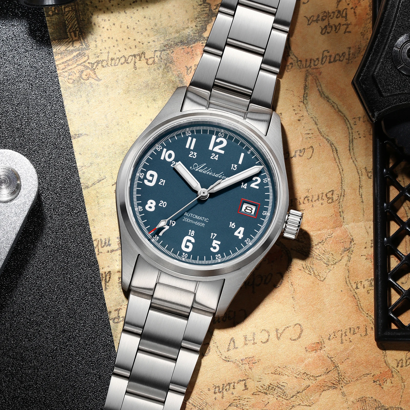 

ADDIESDIVE Automatic Mechanical Watch Man Business Leisure Wristwatch NH35 Sapphire Luxury Luminous 200M Waterproof Mens Watches