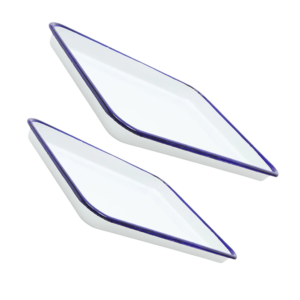 

2pcs Enamel Baking Trays High Temperature Resistant Vintage Design Easy Clean Multifunctional for Oven Use