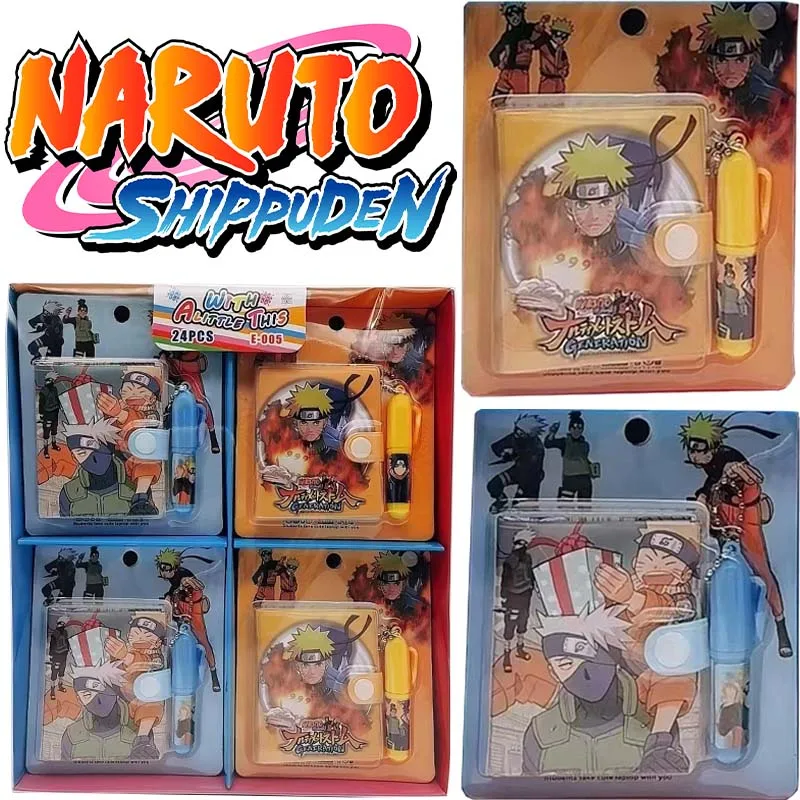 4/12/24 قطعة ناروتو اليد كتاب مجموعة دفتر صغير مع قلم حبر جاف المحمولة الكرتون مذكرات كتاب أنيمي طالب لوازم مكتبية #1