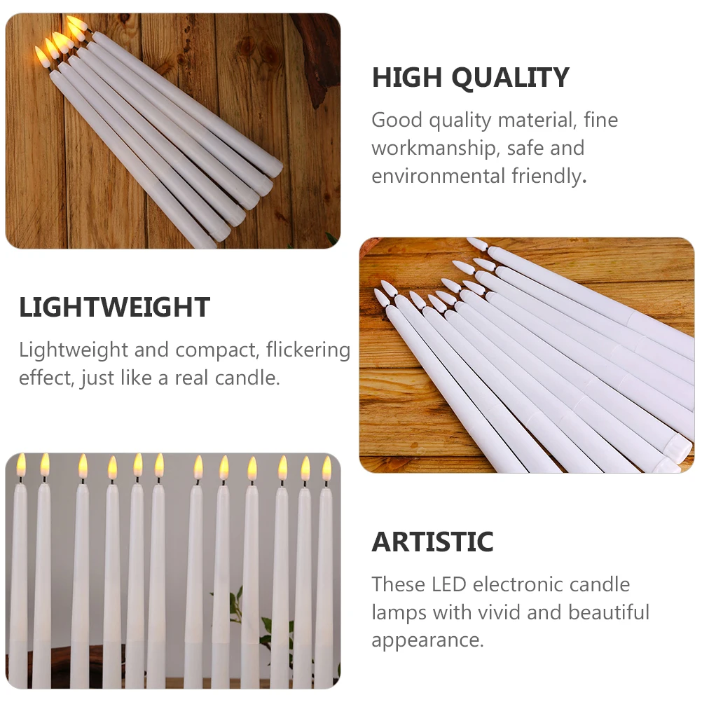 Candele elettriche a luce LED da 6 pezzi Luci di Halloween tremolanti per la decorazione affusolate senza fiamma