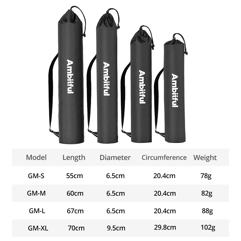 AMBITFUL GM 55/60/67/70cm Carrying Bag Adjustable Shoulder Straps Storage Bag Splash-proof For Light Stand Tripod Boom Arm