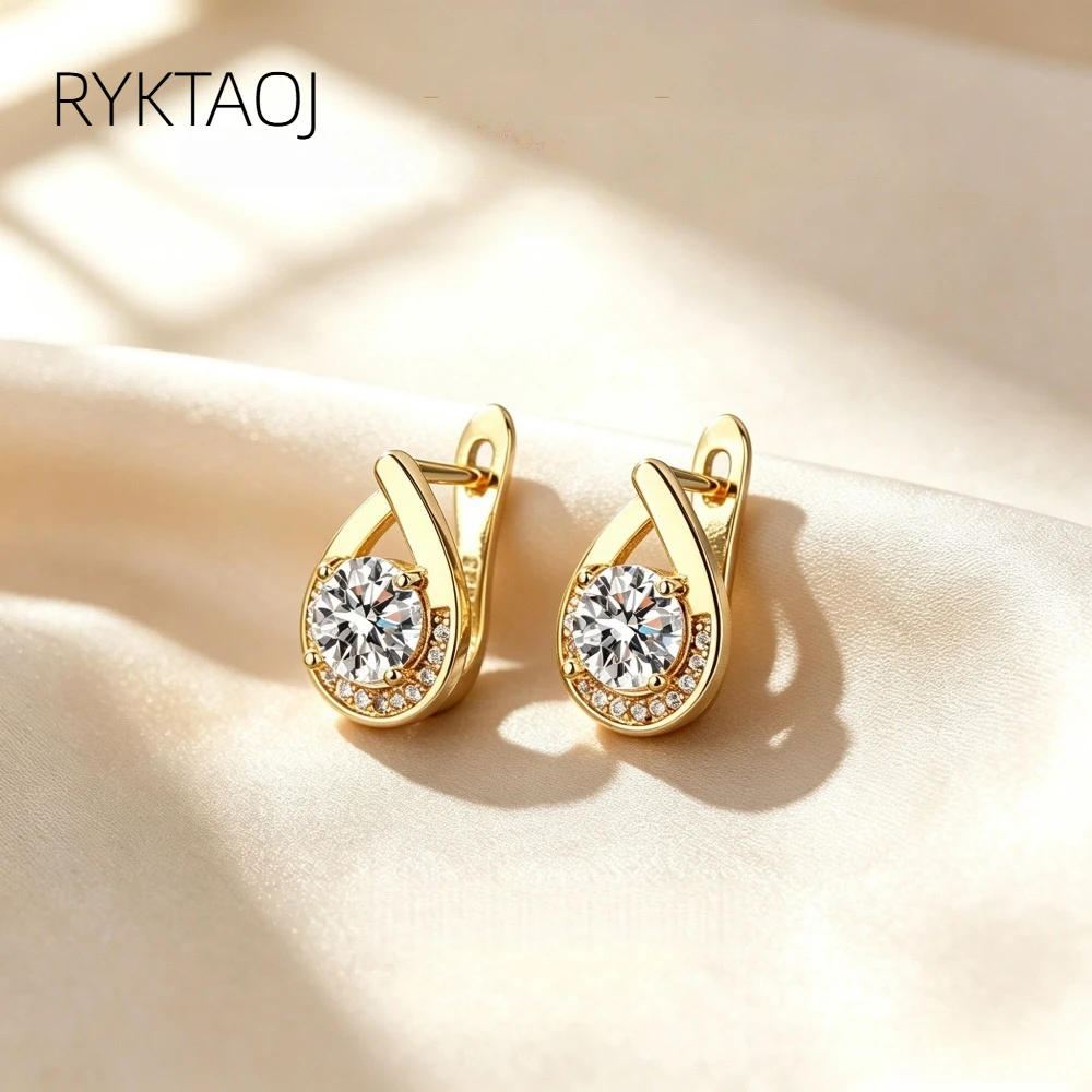 925 Sterling‑Silver Teardrop Huggie Earrings for Women, AAAAA‑Grade Cubic Zirconia Halo Hoop Earrings, Fine Party Jewelry Gift