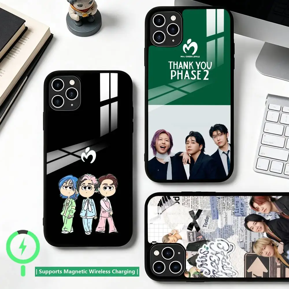 Mrs. GREEN APPL Fashion Phone Case For iPhone17,16,15,14,13,12,11 Plus,Pro Supports Magnetic Wireless Charging