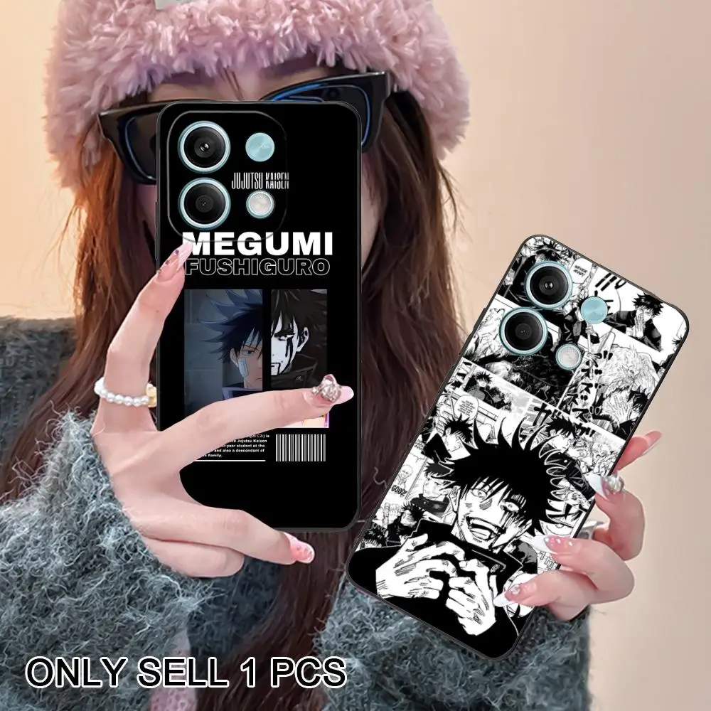 JJK Megumi Phone Case for Xiaomi Redmi Note 15 14 13 12 11 S Pro Plus 4G 5G Soft TPU Shockproof Cover
