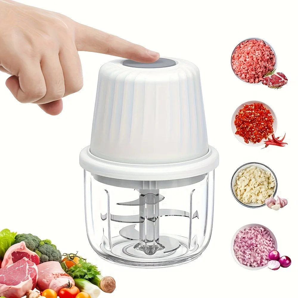 

Mini Food Chopper Cordless, 400ml Small Food Processor, Rechargeable Electric Garlic Chopper Wireless, Portable Meat Grinder Mi