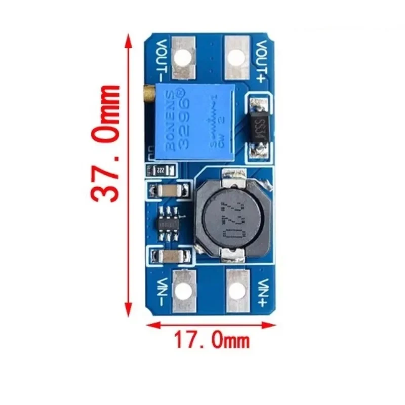 5PCS MT3608 DC-DC Adjustable Boost Module 2A Boost Plate Step Up Module with MICRO USB 2V-24V to 5V 9V 12V 28V