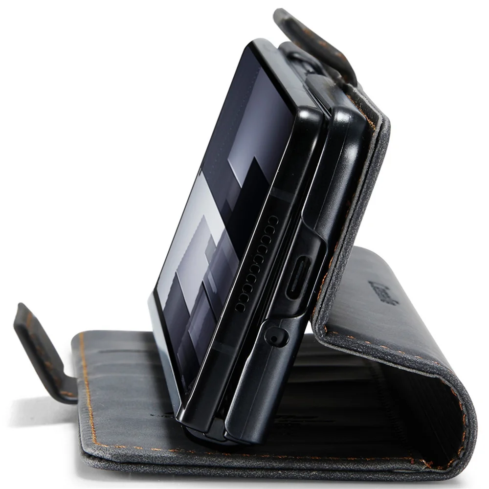 Wallet Case for Samsung Galaxy Z Fold 7 6 Fold5 4 Leather Flip Purse Book Coque Retro Vintage Card Slots Rfid Blocking