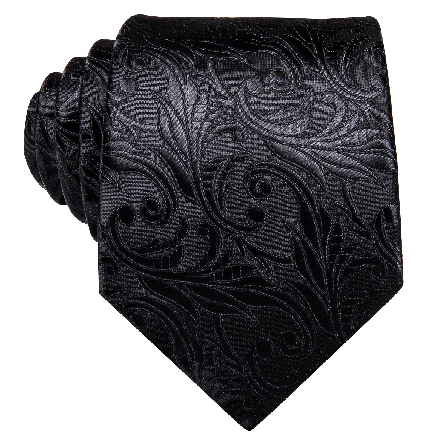 Hi-Tie Black Floral Paisley Silk Business Tie per uomo Handky Cufflink Set elegante cravatta da uomo Fashion Designer Business Party
