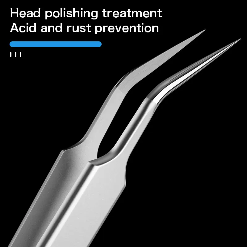 Stainless Steel Curved Pointed Tweezers, Anti-static, Extended Clip, Thickened And Anti Slip Electronic Phone Repair Tool