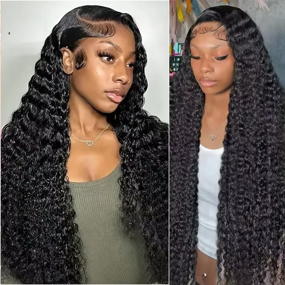 

Deep Wave Lace Frontal Wigs 4x4 Closure Loose Curly Wig Human Hair Water Wave Pre Plucked 5x5 Transparent Lace Closure Front Wig