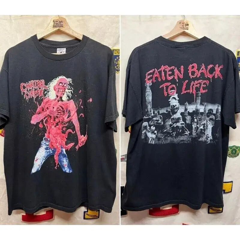 

Cannibal Corpse Band Eaten Back to Life Черная двухсторонняя футболка с перепечатом