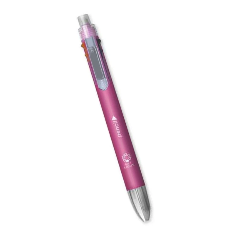 Pena Multiwarna Multifungsi dengan Pensil Otomatis 0.7Mm, Pena Bolpoin 5 Warna Dalam 1 Pena Bolpoin Dapat Ditarik