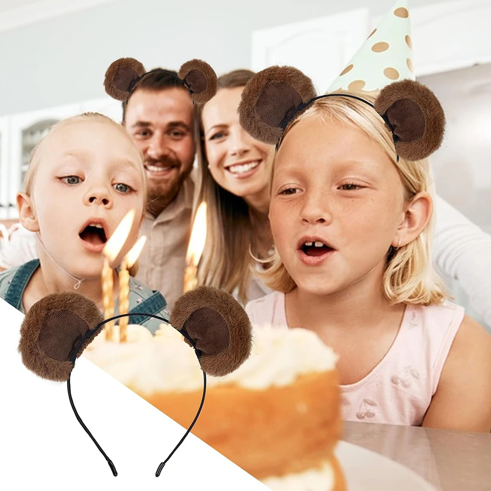 

Bear Ear Headband Cute Plush Movable Bear Ear Headband Non Slip Firm Hold Face Wash Hairband For Kids Adults