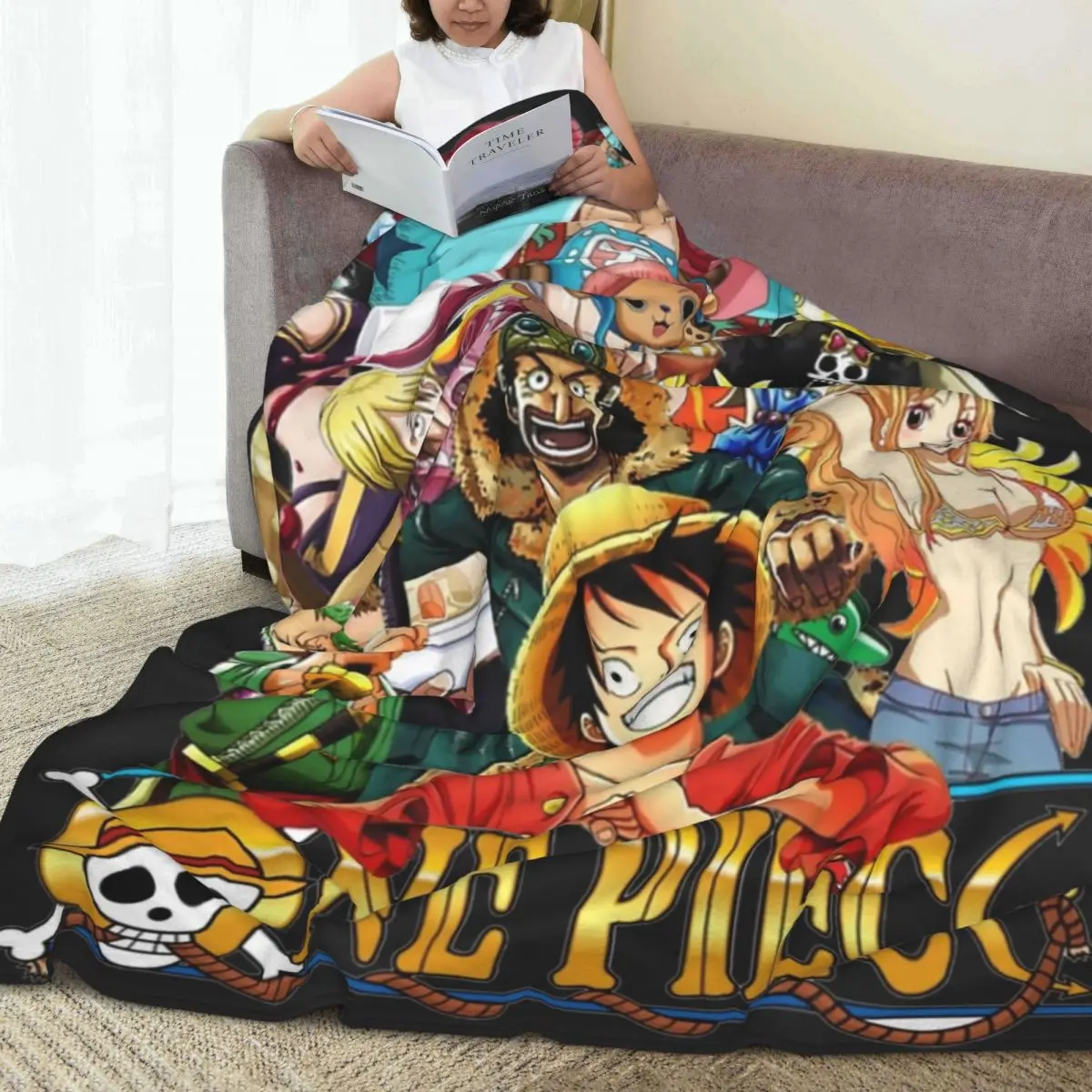 Straw Hat Crew O-One P-Piece Blanket Quality Warm Soft Throw Blanket Winter Airplane Travel Living Room Novelty Bedspread