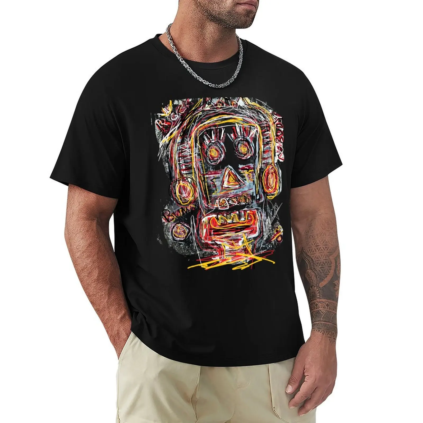 Skull T-Shirt Simple Casual Short Sleeve Cotton T-Shirt