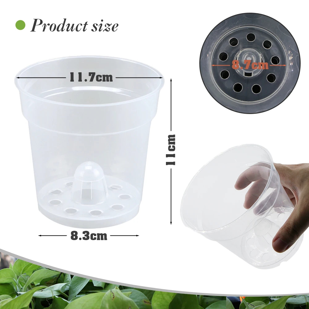 5-50pcs Round Seed Starter Tray Transparent Planter Nursery Pots with Drainage Hole for Orchid Plants Herb Flowers Garden Tools