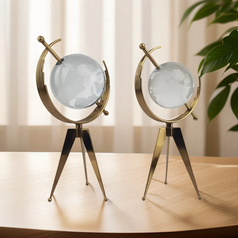 Modern light luxury crystal globe ornament home living room wine cabinet TV cabinet model room soft decoration decoration