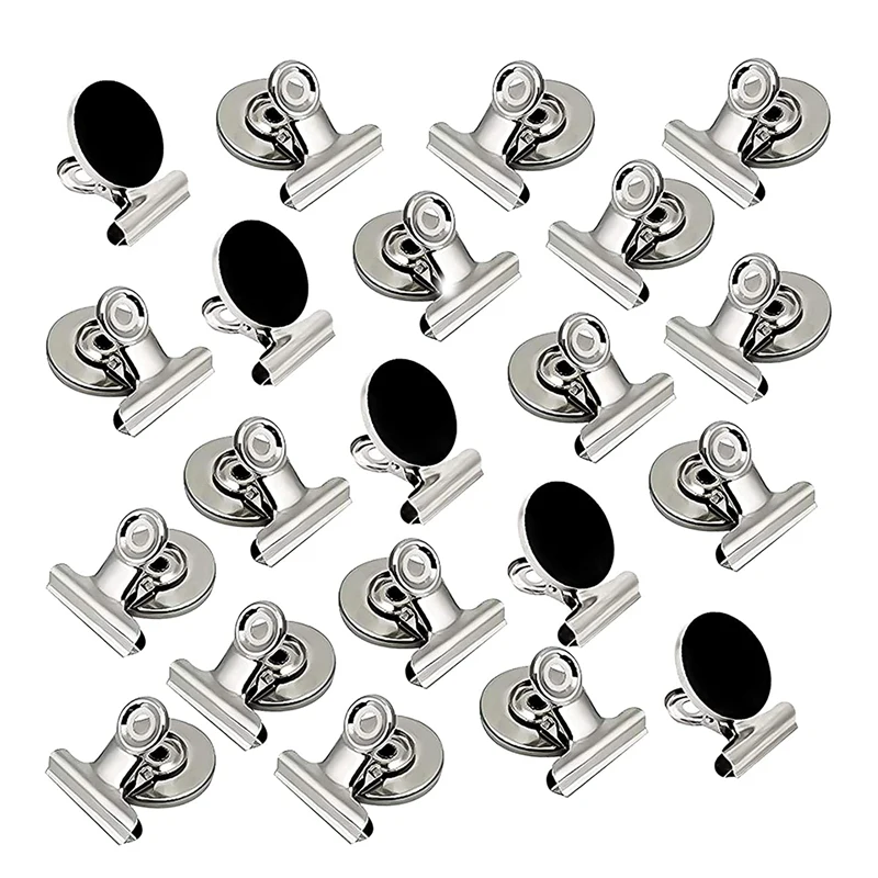 

20 Pack Magnetic Clips,Scratch-Free Refrigerator Strong Magnet Clips,Binder Clips Paper Clamps,Whiteboard Magnets Clips