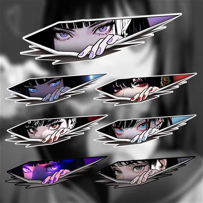 

1 шт. JDM наклейка с аниме-глазами девушки для мотоцикла, водонепроницаемая виниловая наклейка для топливного бака, боковой части кузова, крыла, обтекателя, декора автомобильных окон